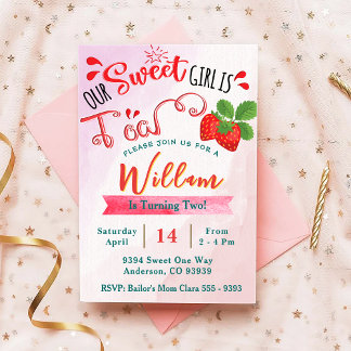 Strawberry Birthday Einladung | Sweet Girl