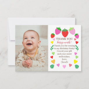 Strawberry Birthday Foto Danke, Card Dankeskarte
