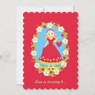 Strawberry Birthday Girl Party Einladung