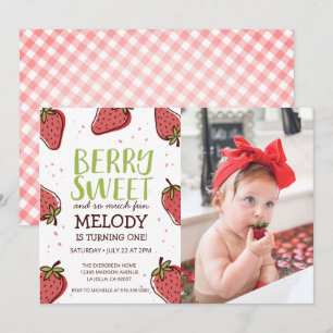 Strawberry Birthday Party ・  Berry Sweet Party Inv Einladung