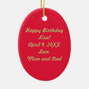 Strawberry Birthday Party Girl Keramik Ornament