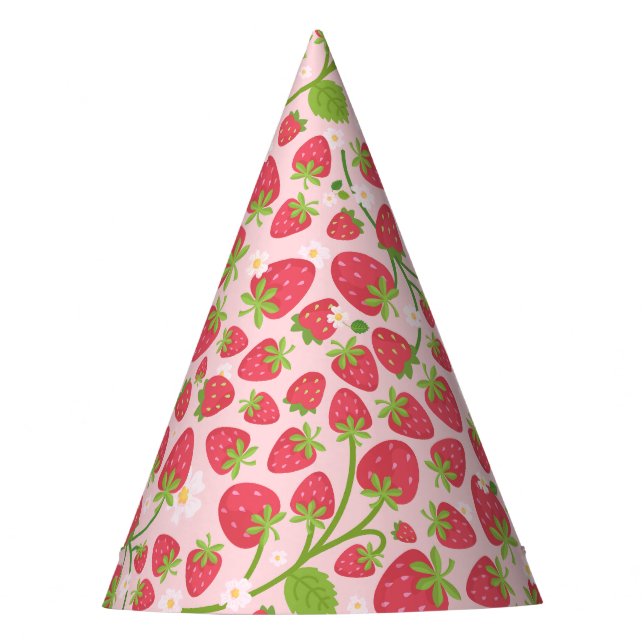 Strawberry Birthday Party Party Hat Partyhütchen (Vorderseite)