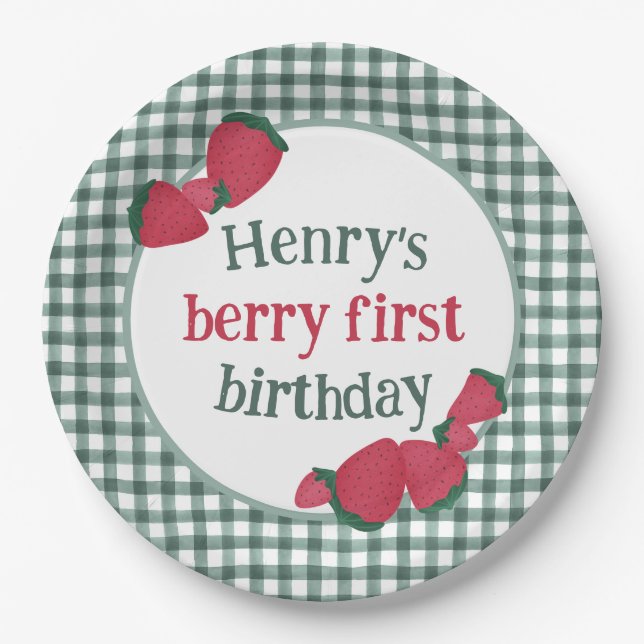 Strawberry Birthday Party Teller (Vorderseite)