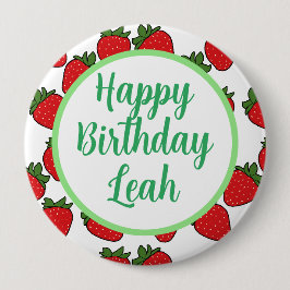 Strawberry Birthday Party Thema Button