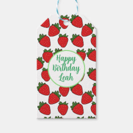 Strawberry Birthday Party Thema Geschenkanhänger
