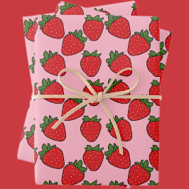 Strawberry Birthday Party Thema Geschenkpapier Set