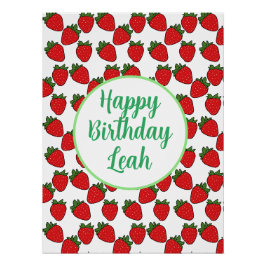 Strawberry Birthday Party Thema Poster