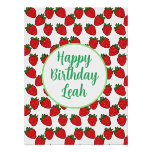 Strawberry Birthday Party Thema Poster