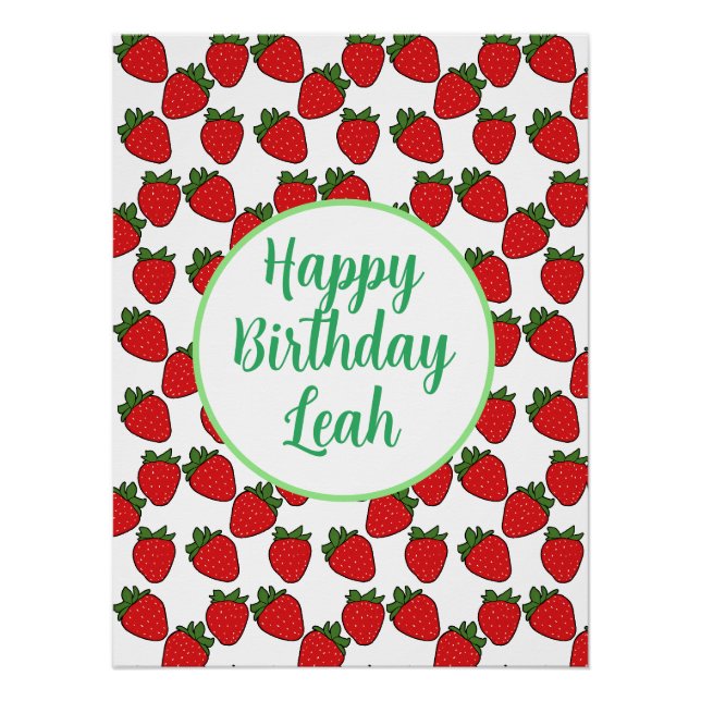 Strawberry Birthday Party Thema Poster (Vorderseite)