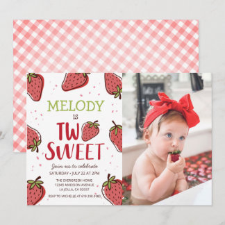 Strawberry Birthday Party ・ Zwei süße Einladung