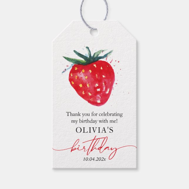Strawberry Birthday Vielen Dank für Ihr Interesse  Geschenkanhänger (Vorderseite)