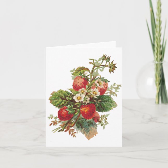 Strawberry Bloms Customizable Card Karte (Vorderseite)