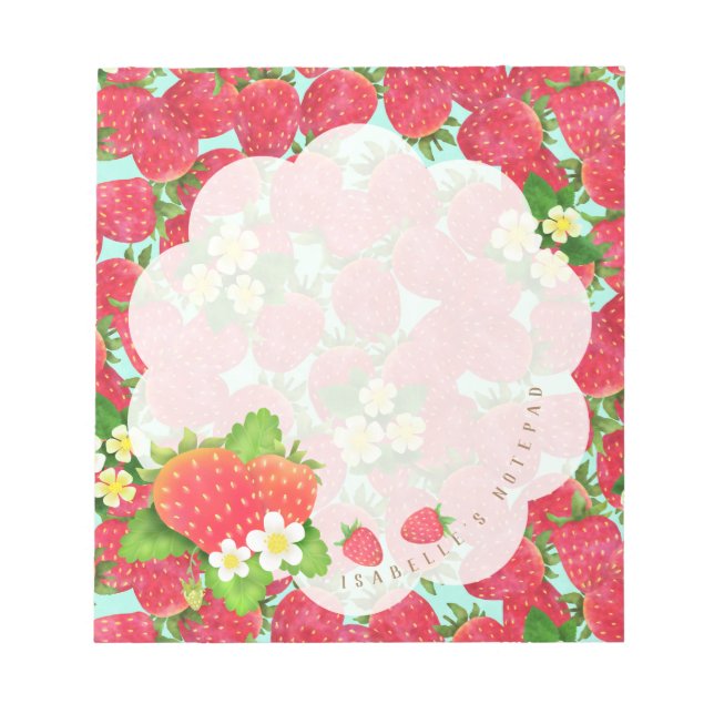 Strawberry Blue Notizblock (Vorderseite)