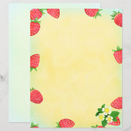 Strawberry Blue Stationery Paper
