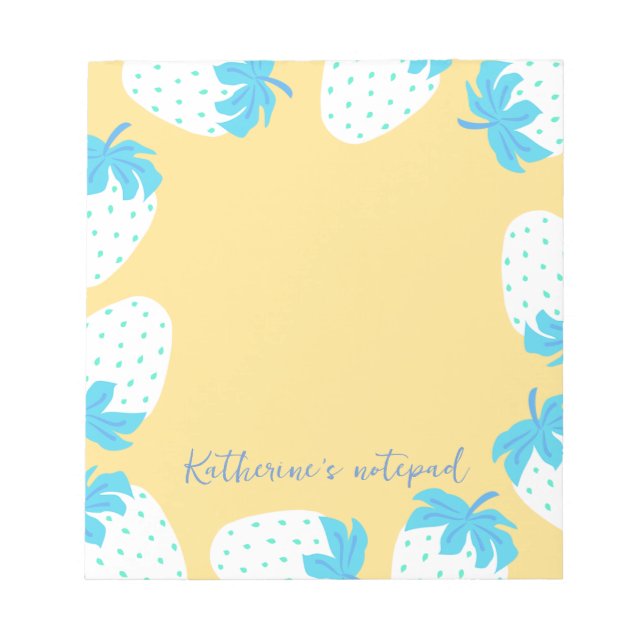 Strawberry Blue Yellow Notizblock (Vorderseite)