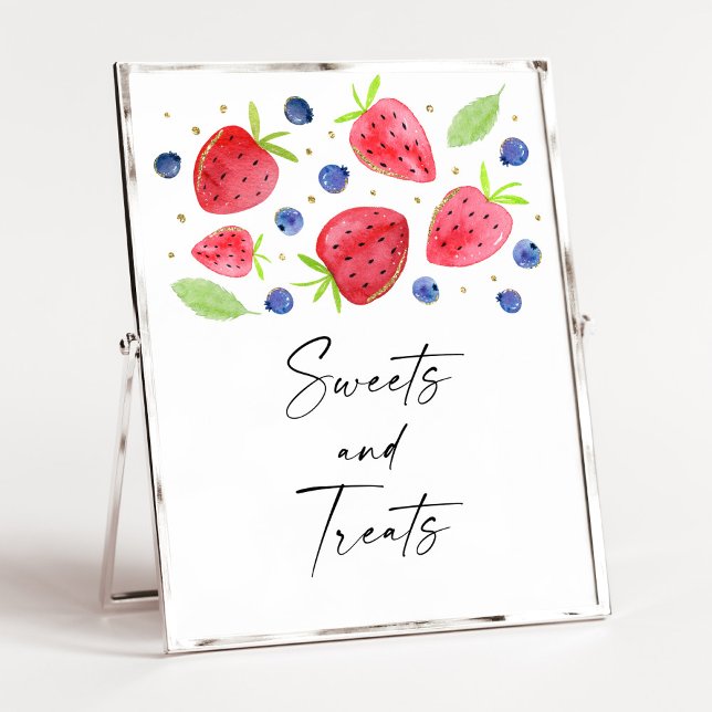 Strawberry Blueberry Süßigkeiten & Leckereien Unte Poster (Von Creator hochgeladen)