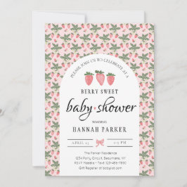 Strawberry & Blume Kinderdusche Einladung
