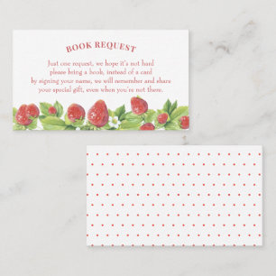 Strawberry Book Request or Book Book Card Visitenkarte