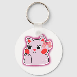 Strawberry Bow Pink Kitty - Niedlicher Cartoon Des Schlüsselanhänger