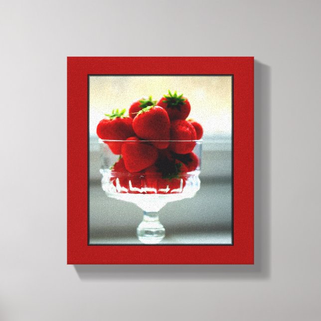 Strawberry Bowl Wrapped Canvas Leinwanddruck (Vorderseite)