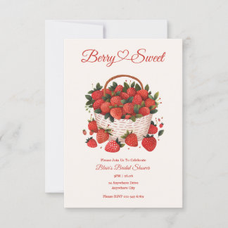 Strawberry Brautparty Garden Party Einladung