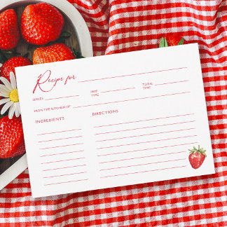 Strawberry Brautparty Rezept Card Einladung