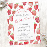 Strawberry Bridal Dusche Einladung Postkarte<br><div class="desc">Niedliche und moderne Wasserfarbe Erdbeere Beere süße Braudusche Einladung. Zurück bietet passenden Text und mehr Erdbeeren für eine zusätzliche Hilfe bei der Schnittfähigkeit. Passen Sie den Text an,  um Ihre Feier zu Anzug. Original Kunst von Nic Squirrell</div>