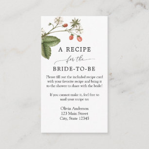 Strawberry Bridal Recipe Request Enclosure Card Begleitkarte