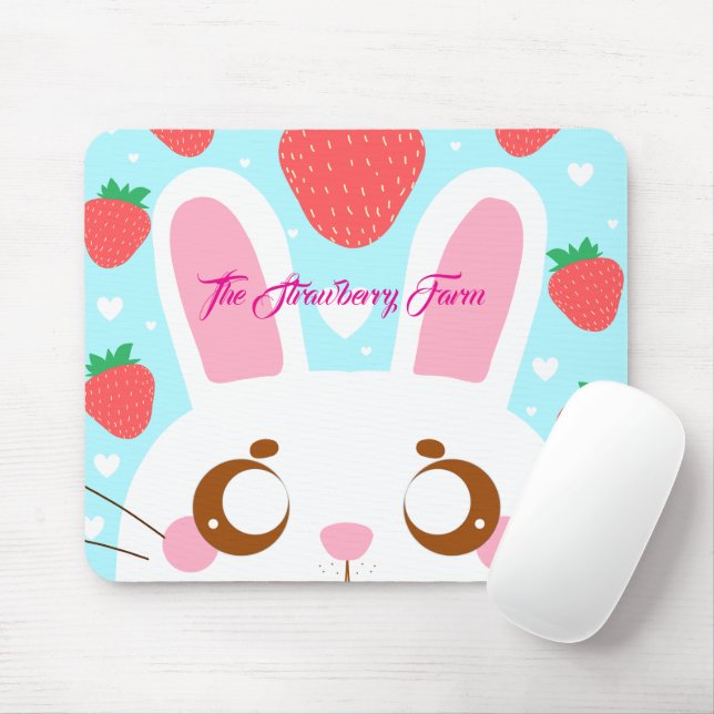 Strawberry Bunny Mousepad (Mit Mouse)