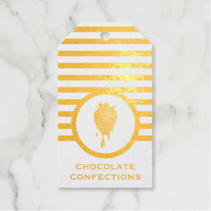 Strawberry Business Card für gestreifte Chic Choco Geschenkanhänger