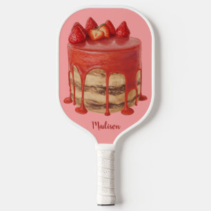 Strawberry Cake custom name Pickleball Schläger
