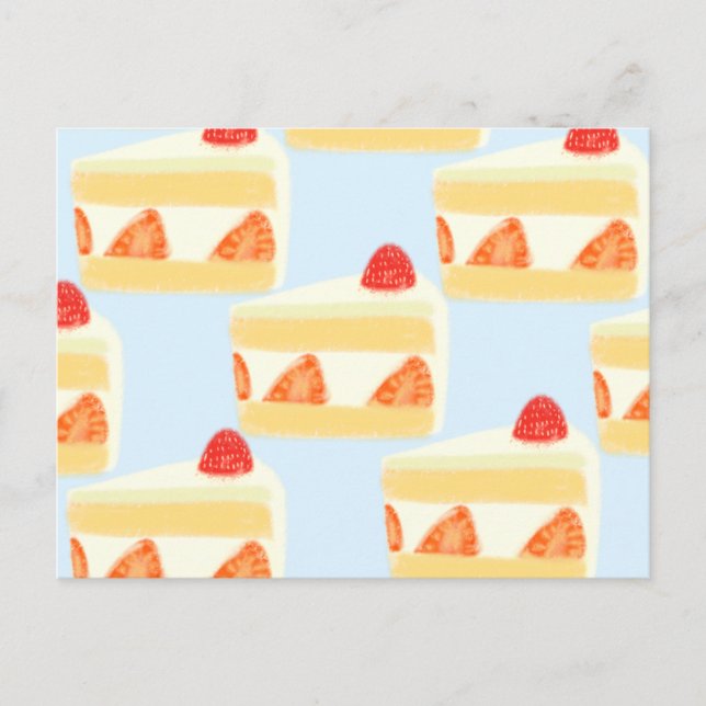Strawberry Cake Postcard Postkarte (Vorderseite)