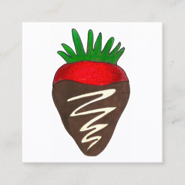 Strawberry Candy Süßigkeiten Chocolatier Pastry Fo Quadratische Visitenkarte (Vorderseite)
