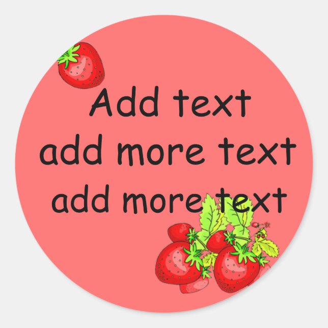 Strawberry Canning Labels Runder Aufkleber (Vorderseite)