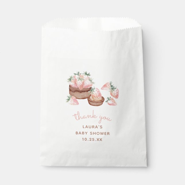 Strawberry Chocolate Cake Berry Sweet Baby Dusche Geschenktütchen (Vorderseite)
