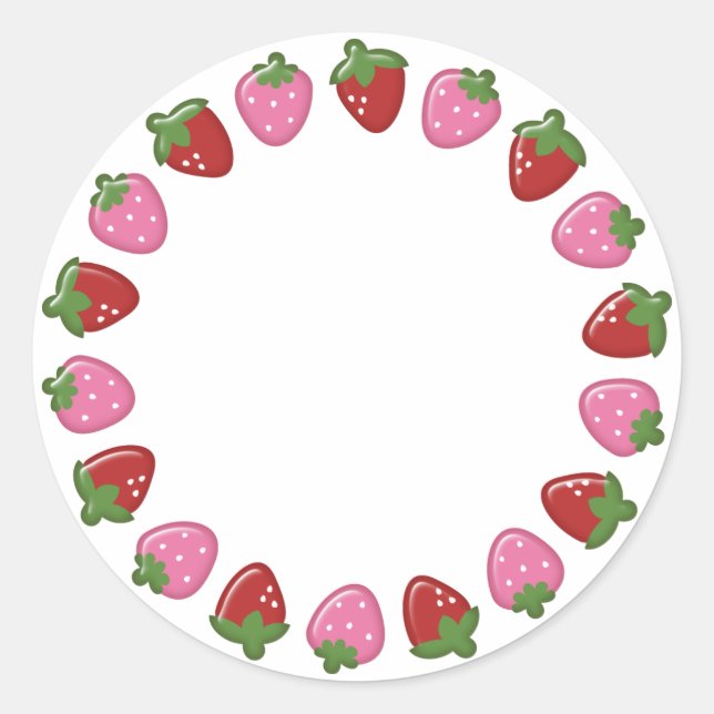 Strawberry Circle Stickers (Vorderseite)