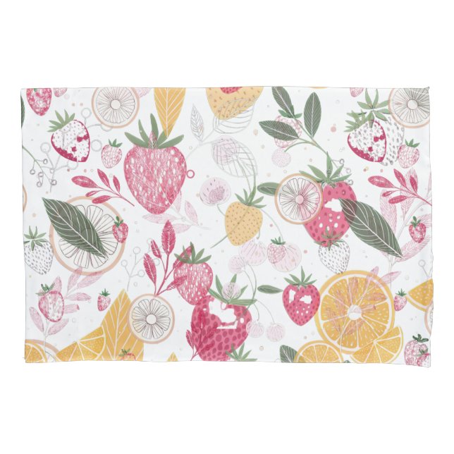 Strawberry Citrus Fruit Pillowcase Kissenbezug (Vorderseite)