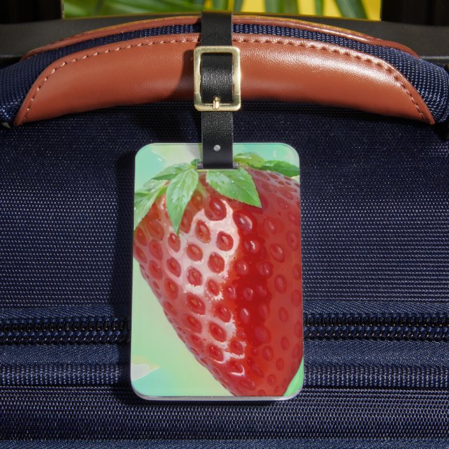 Strawberry Clos-Up Gepäckanhänger (Vorderseite Insitu 2)