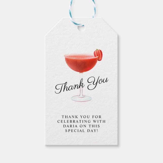 Strawberry Cocktail Party Gift Tags Geschenkanhänger (Vorderseite)