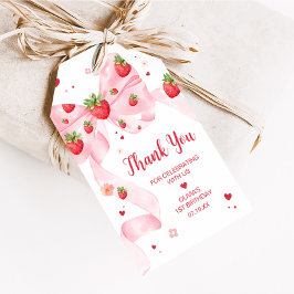 Strawberry Coquette Geburtstagsparty BegeisterTags Geschenkanhänger