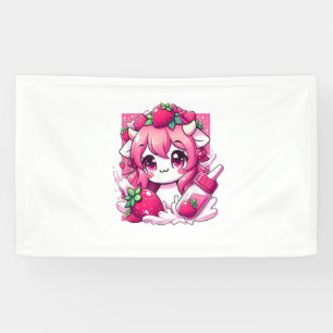 Strawberry Cow Kawaii Anime Strawberry Milk _1 Banner