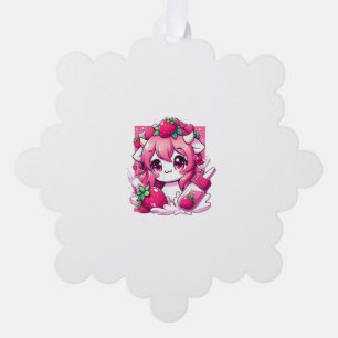 Strawberry Cow Kawaii Anime Strawberry Milk _1 Ornament Karte