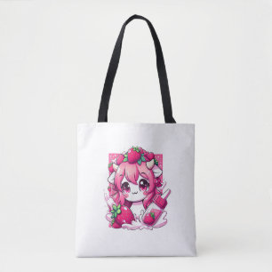 Strawberry Cow Kawaii Anime Strawberry Milk _1 Tasche
