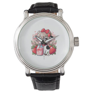 Strawberry Cow Kawaii Anime Strawberry Milk _6 Armbanduhr