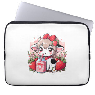 Strawberry Cow Kawaii Anime Strawberry Milk _6 Laptopschutzhülle