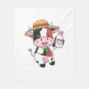 Strawberry Cow Kawaii Anime Strawberry Milk _7 Fleecedecke