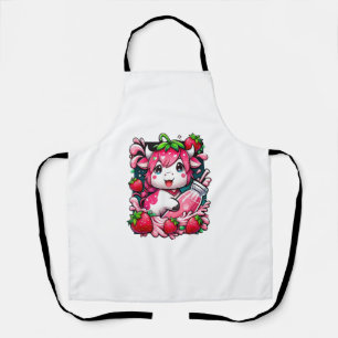 Strawberry Cow Kawaii Anime Strawberry Milk Schürze
