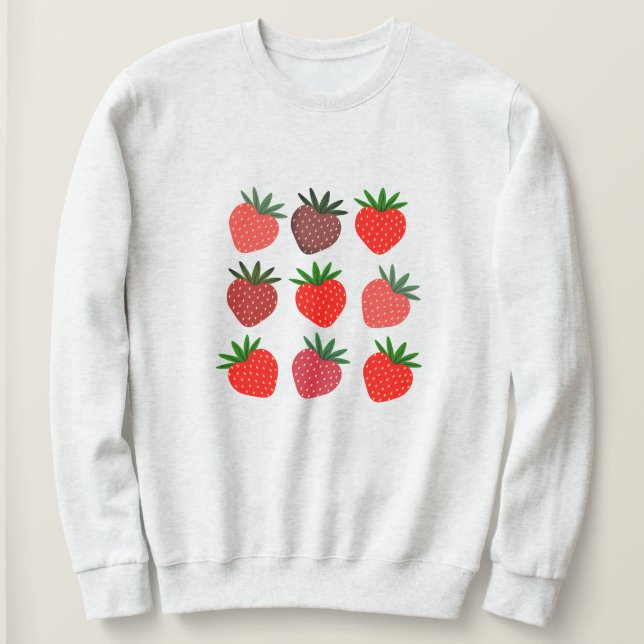 Strawberry Crewneck Kawaii esthétique Sweatshirt (Design devant)