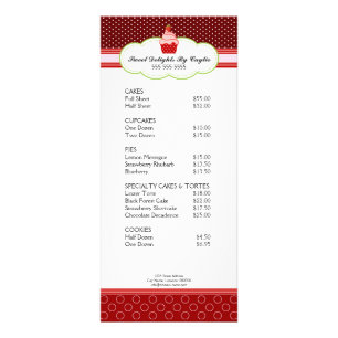 Strawberry Cupcake Bakery Rack Card Werbekarte