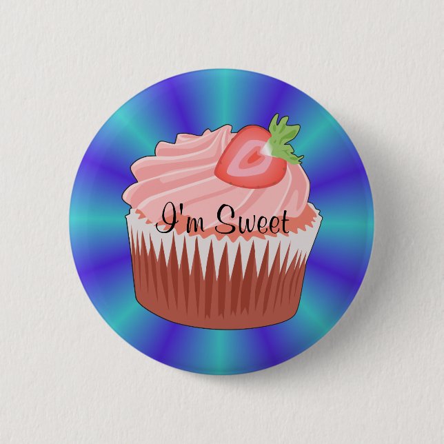 Strawberry Cupcake Button (Vorderseite)
